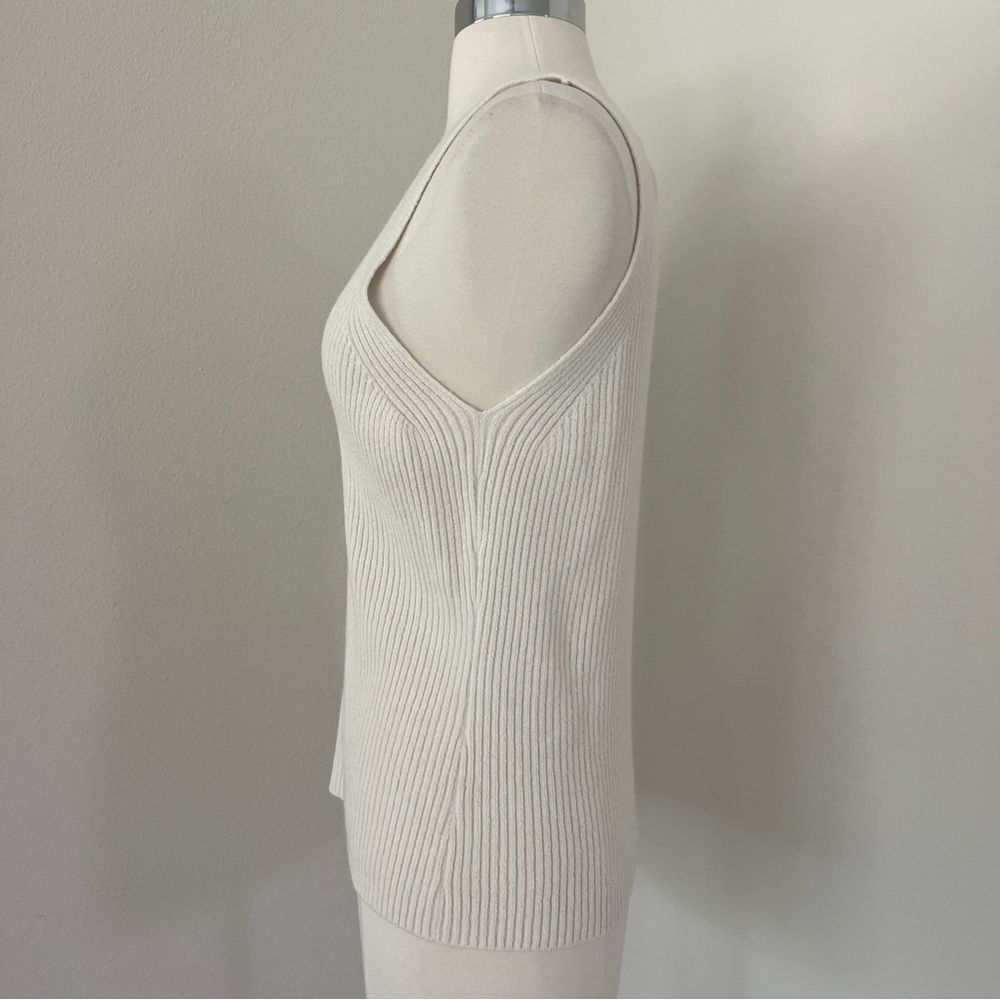 Kenneth Cole Ribbed White Tank M - Picture 2 of 5